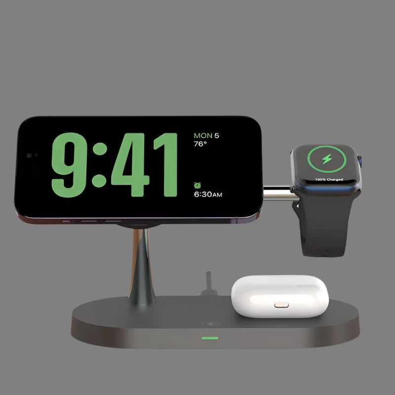 Wireless Charging Station - 3-in-1 Stand for iPhone, Apple Watch, and AirPod